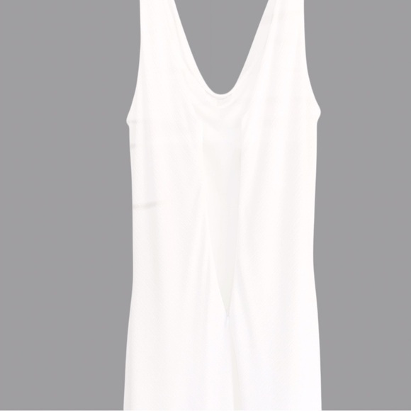 White maxi evening dress S stretch sleeveless sparkly open bac NWOT linier sexy - Picture 5 of 12